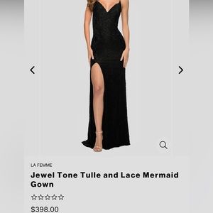 Jewel Tone Tulle and Lace Mermaid Gown BLACK / 16 new with tags. La Femme